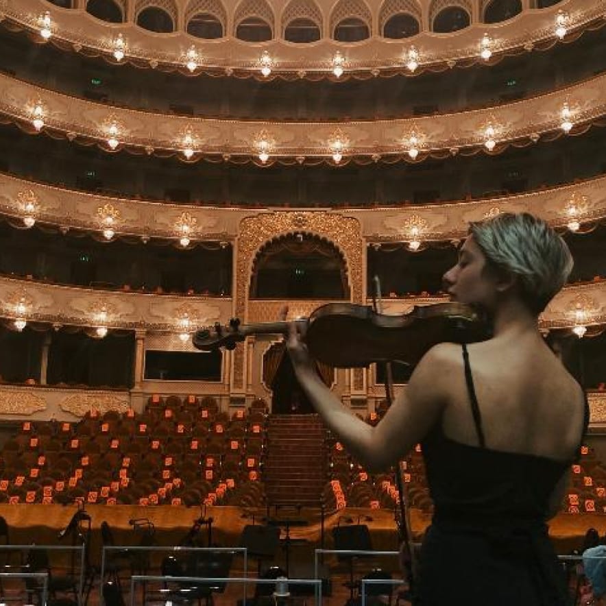 Mariam Makalatia performing at the Tbilisi Opera House during a live-streamed concert