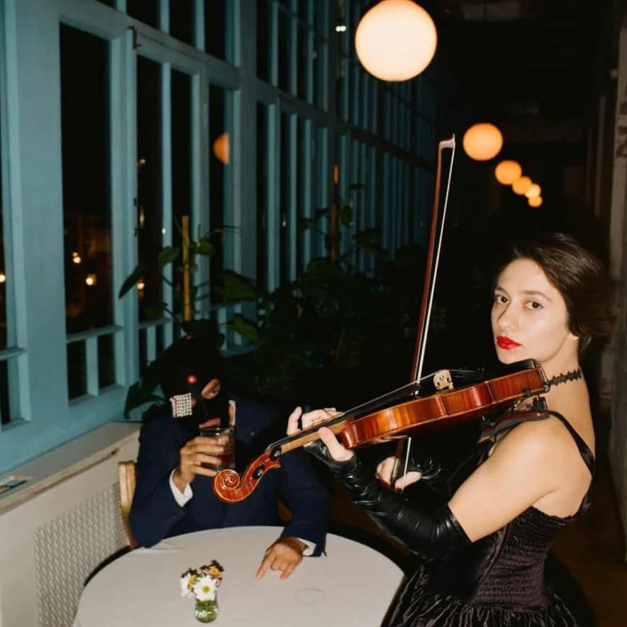 Mariam Makalatia performing on a live tour with the hip-hop artist Mamaflex